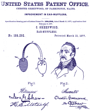 Today is anniversary of day U.S. patent obtained for ear muffs