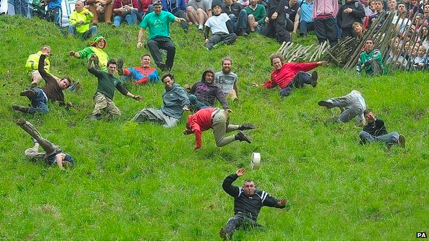Gloucester Cheese Rolling – yesterday – not for dull men