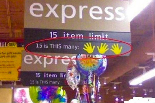 Walmart's instructions for Express Lane