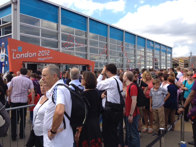 Queuing at Olympic Souvenir Store