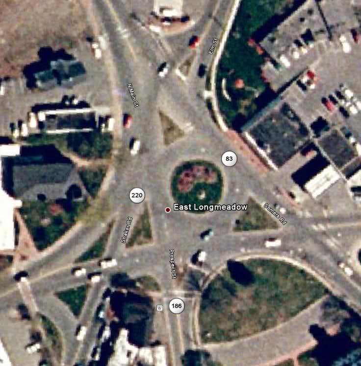Seven-Road Roundabout in Massachusetts